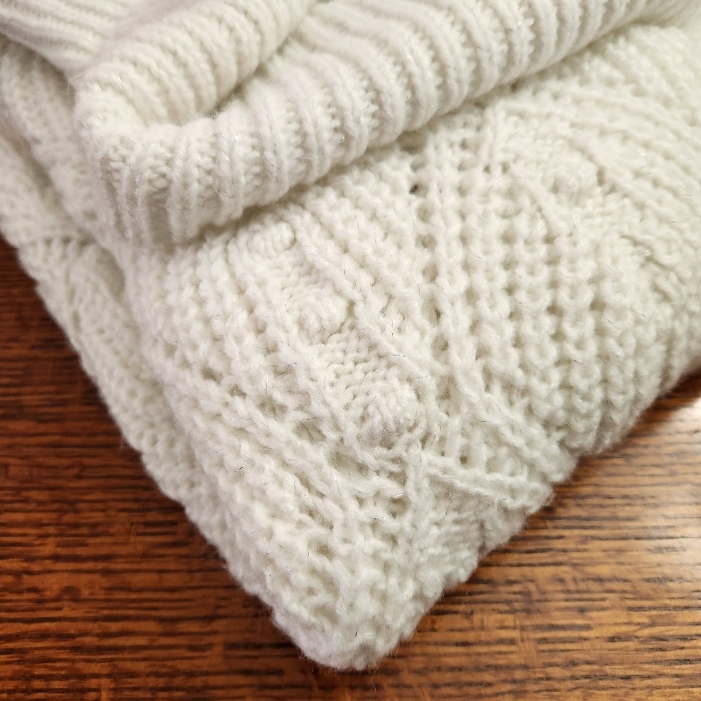 A New Day white Turtle Neck open knit sweater size small - Picture 16 of 16